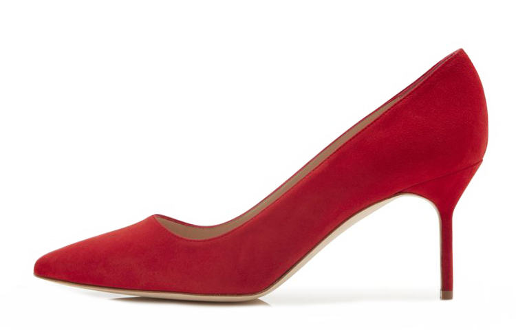 (Women) Manolo Blahnik BB 70 'Red Suede Pointed Toe' 9XX-0415-0016