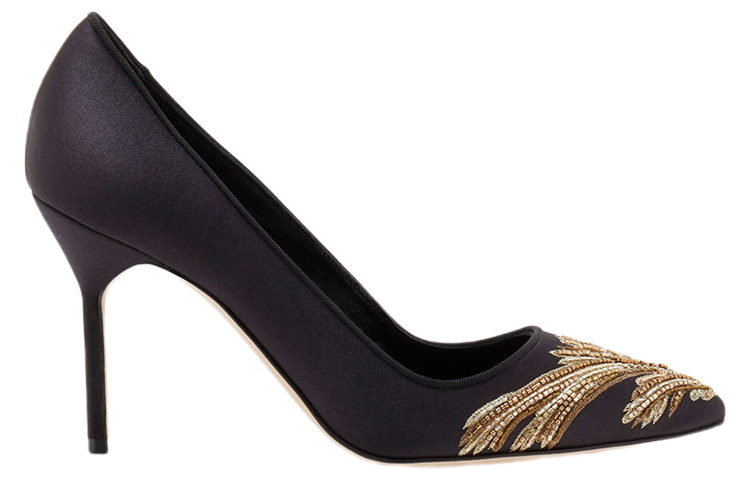(W) Manolo Blahnik BB 90 'Black Silk Embroidery' 圖 2