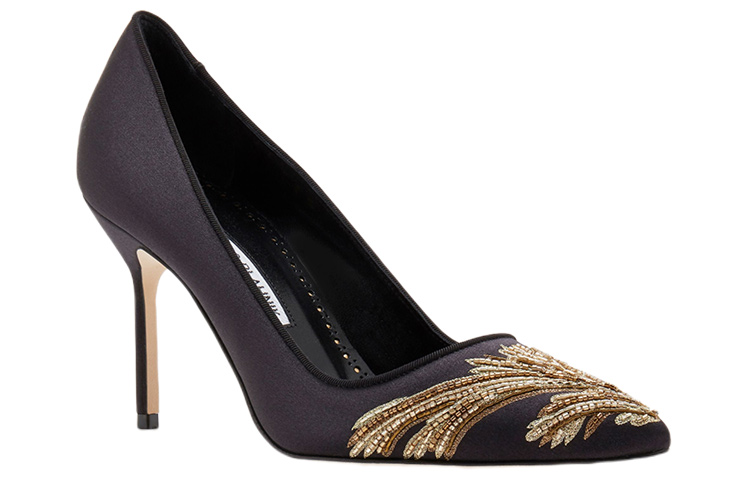 (W) Manolo Blahnik BB 90 'Black Silk Embroidery' 圖 3