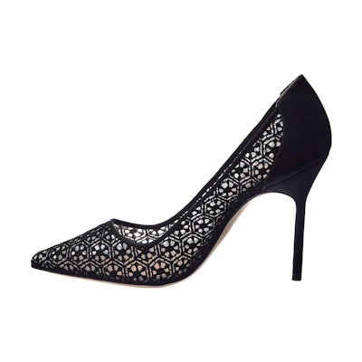 (W) Manolo Blahnik BBla 'Black Pointed-Toe Stiletto'