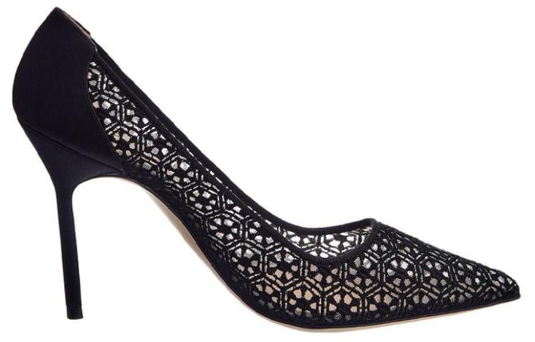Order (W) Manolo Blahnik BBla 'Tacón de Aguja Negro con Punta Afilada' 422-1448-9750