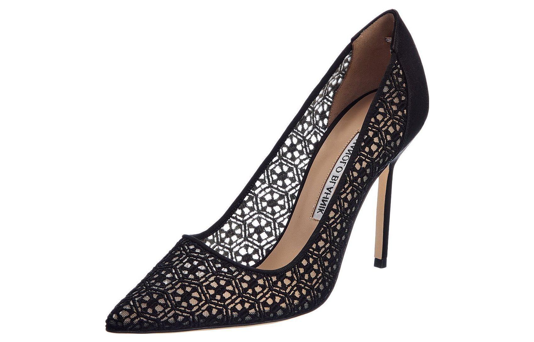 Lookbook (W) Manolo Blahnik BBla 'Tacón de Aguja Negro con Punta Afilada' 422-1448-9750