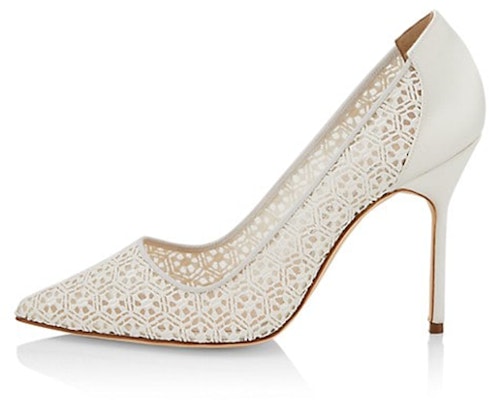(Women) Manolo Blahnik BBla High Heels 'Pointed-Toe White Stiletto' 422-1448-9760 Buy (Women) Manolo Blahnik BBla High Heels 'Pointed-Toe White Stiletto' 422-1448-9760