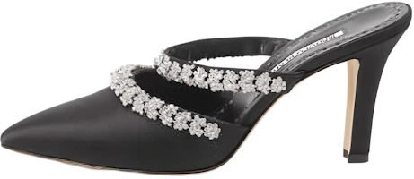 (Women) Manolo Blahnik Black Comfortable Versatile Pointed-Toe Mules 223-1378-0003 (Women) Manolo Blahnik Black Comfortable Versatile Pointed-Toe Mules 223-1378-0003