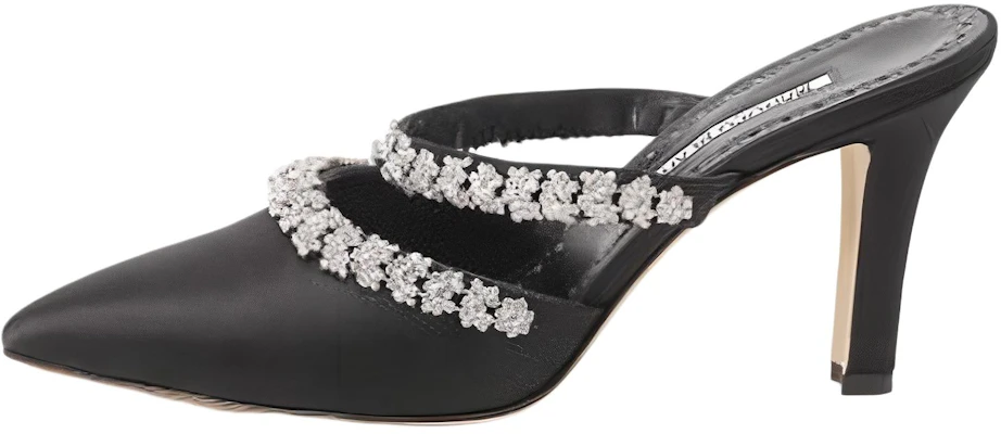 (Women) Manolo Blahnik Black Comfortable Versatile Pointed-Toe Mules 223-1378-0003 Buy (Women) Manolo Blahnik Black Comfortable Versatile Pointed-Toe Mules 223-1378-0003