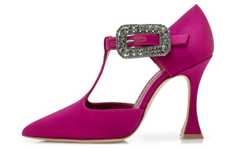 (W) Manolo Blahnik Buckle High Heel 'Purple'