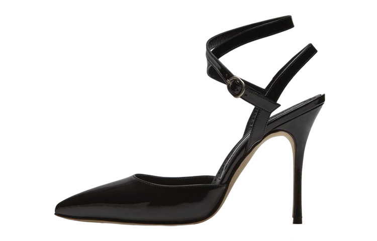 (Women) Manolo Blahnik Buckle High Heels 'Black Patent' 419-0487-0002