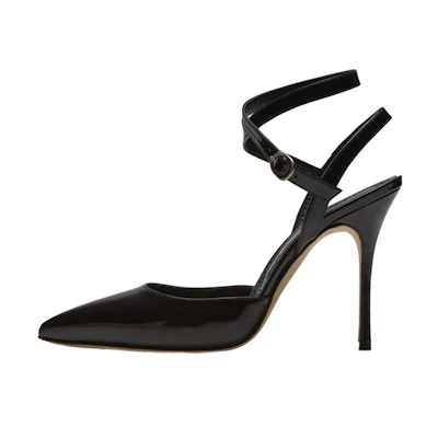 (W) Manolo Blahnik Buckle High Heels 'Black Patent'