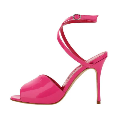 (W) Manolo Blahnik Buckle Round Toe Slide 'Pink Fashion'