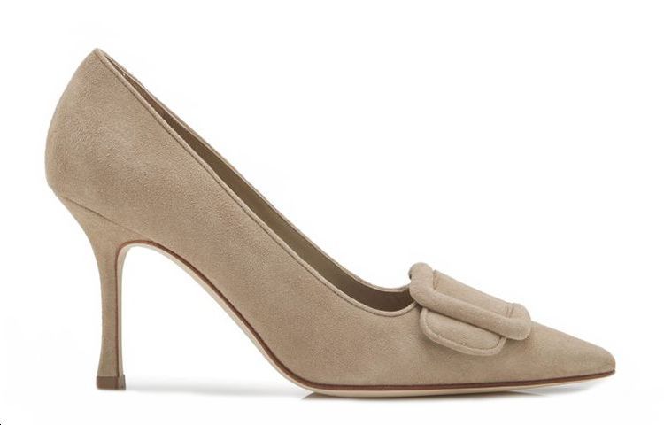 (W) Manolo Blahnik Buckle Suede High Heels 'Beige' 圖 2