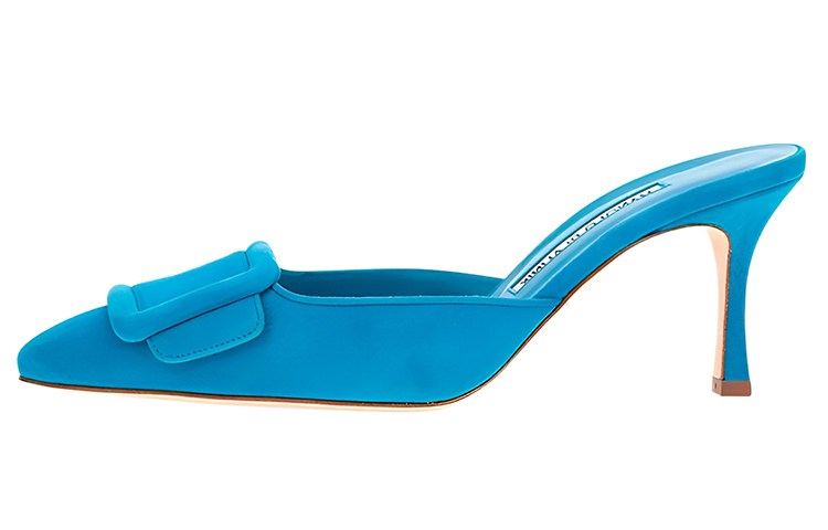 (Women) Manolo Blahnik Buckle Suede High Heels 'Blue' 9XX-0247-4367