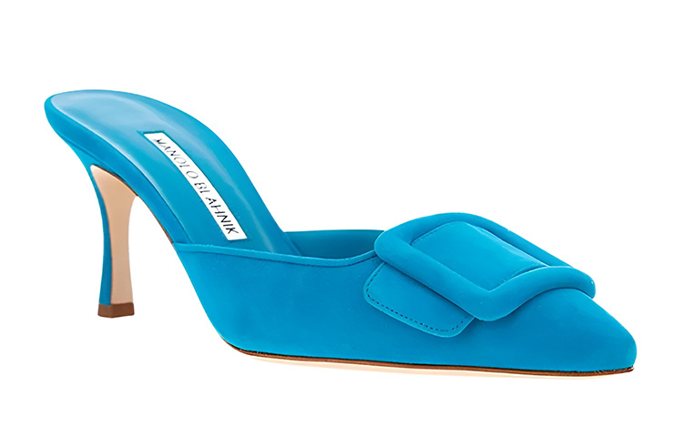 (W) Manolo Blahnik Buckle Suede High Heels 'Blue' 圖 2