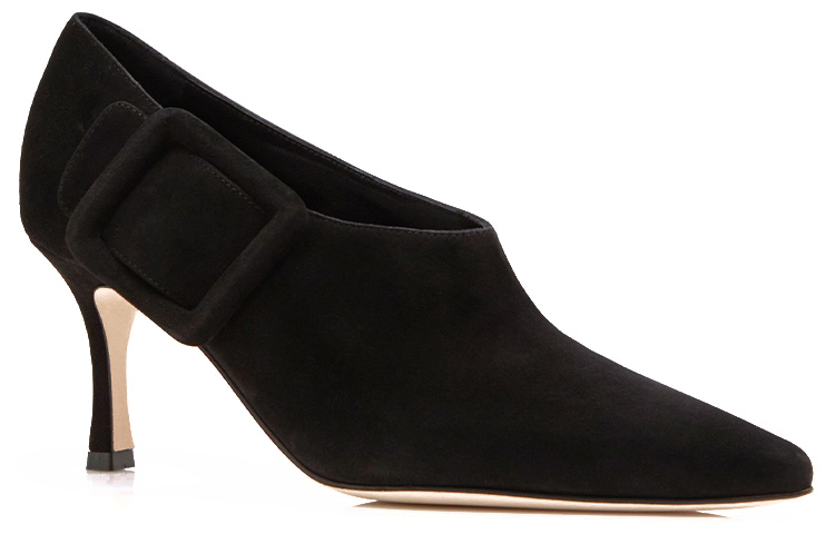 (W) Manolo Blahnik Buckle Suede High Heels 'Elegant Black' 圖 2