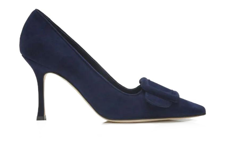 (W) Manolo Blahnik Buckle Velvet High Heels 'Deep Blue' 圖 2