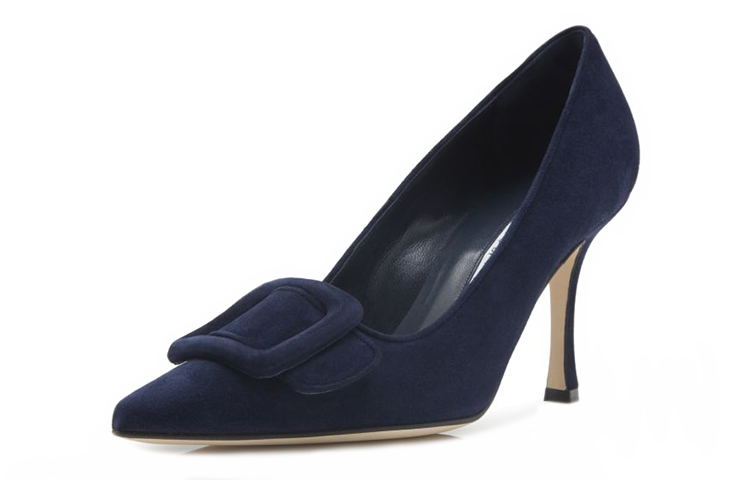 (W) Manolo Blahnik Buckle Velvet High Heels 'Deep Blue' 圖 4