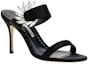 Order (W) Manolo Blahnik Sepatu Slide Hak Tinggi Kulit Anak Sapi 10cm 'Black Fashion Mule' 123-2154-0015