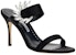(W) Manolo Blahnik Kulit Anjal Tumit Tinggi 10cm 'Selipar Fesyen Hitam' 123-2154-0015