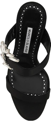 (W) Manolo Blahnik Sepatu Slide Hak Tinggi Kulit Anak Sapi 10cm 'Black Fashion Mule' 123-2154-0015 Shop (W) Manolo Blahnik Sepatu Slide Hak Tinggi Kulit Anak Sapi 10cm 'Black Fashion Mule' 123-2154-0015