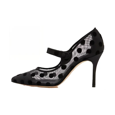 (W) Manolo Blahnik Camparimesh 'Black Stiletto'