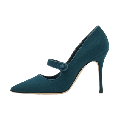 (W) Manolo Blahnik Camparinew 'Navy Wool'