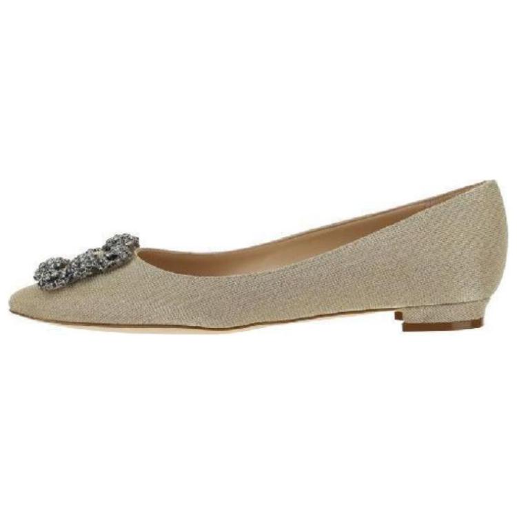 (Women) Manolo Blahnik Canvas Slip-On Low Top 'Beige' 9XX-0283-9722