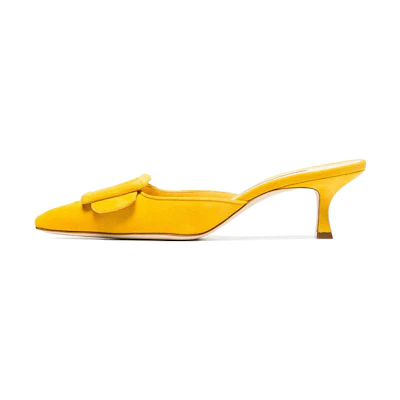 (W) Manolo Blahnik Canvas Slipper 'Yellow'