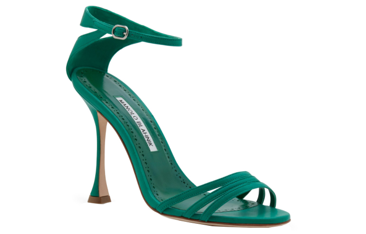 (W) Manolo Blahnik Caracol 'Green Leather Lace-Up Sandals' 圖 3