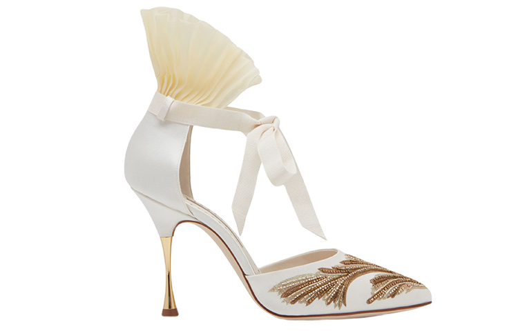 (W) Manolo Blahnik Catroux 'White Silk Embroidery' 圖 2
