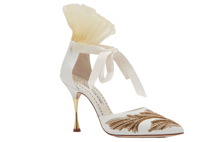 (W) Manolo Blahnik Catroux 'White Silk Embroidery' 圖 3
