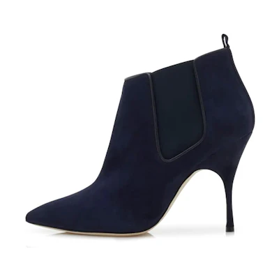 (W) Manolo Blahnik Chelsea Boot 'Navy Suede'