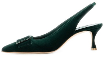 (Women) Manolo Blahnik Dolores Slingback Pumps 'Green' 3190991-3011 (Women) Manolo Blahnik Dolores Slingback Pumps 'Green' 3190991-3011