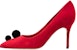 (W) Manolo Blahnik Slip-On Stiletto Suede Tiruan 'Merah Fesyen' 322-2334-6208