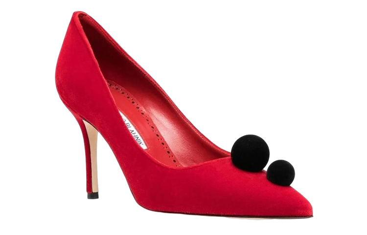 Order (W) マノロブラニク レディース フェイクスエード スリッポン スティレット 'レッドファッション' 322-2334-6208 322-2334-6208