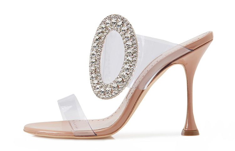 (Women) Manolo Blahnik Fibionabi 'Crystal Buckle Beige' 421-1166-0001
