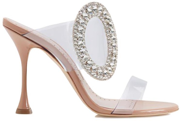 (Women) Manolo Blahnik Fibionabi 'Crystal Buckle Beige' 421-1166-0001 Order (Women) Manolo Blahnik Fibionabi 'Crystal Buckle Beige' 421-1166-0001