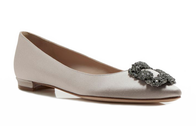 (W) Manolo Blahnik Flat 'Crystal Buckle Light Grey' 圖 3