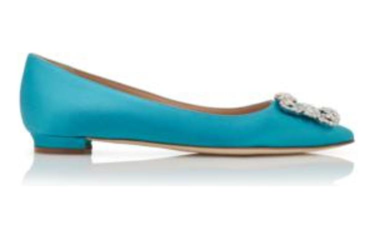 (W) Manolo Blahnik Flat 'Crystal Buckle Turquoise' 圖 2