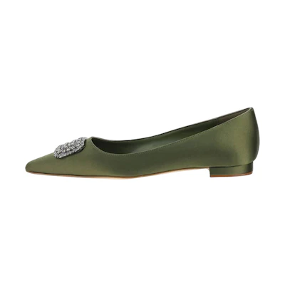 (W) Manolo Blahnik Flat 'Fashion Green'