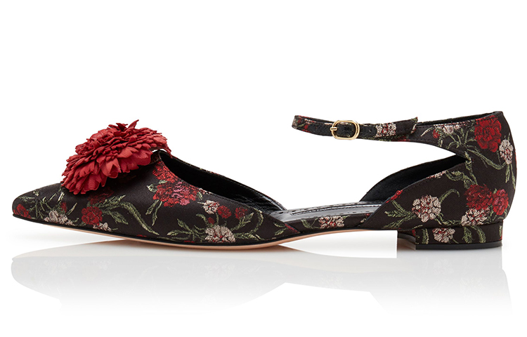 Buy (W) 마놀로 블라닉 플랫 "블랙 플로럴 자카드" 421-0982-0001
