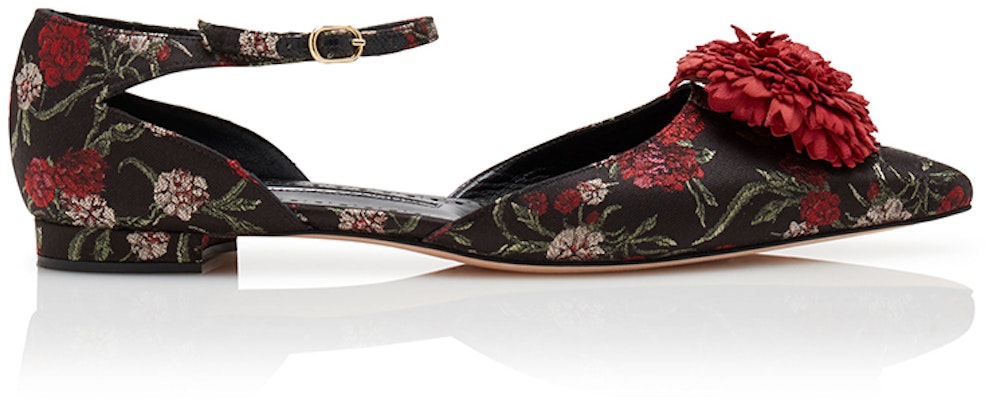 (W) Manolo Blahnik Flat 'Floral Jacquard Hitam' 421-0982-0001 Order (W) Manolo Blahnik Flat 'Floral Jacquard Hitam' 421-0982-0001
