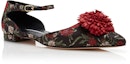 Shop (W) Manolo Blahnik Flat 'Floral Jacquard Hitam' 421-0982-0001