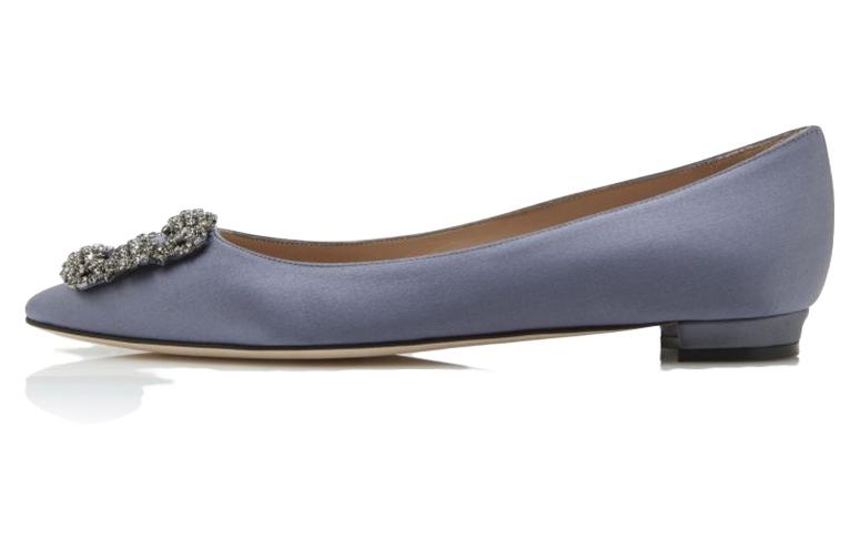 (Women) Manolo Blahnik Flat 'Grey Calfskin' 9XX-0348-0034