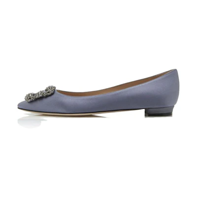 (W) Manolo Blahnik Flat 'Grey Calfskin'
