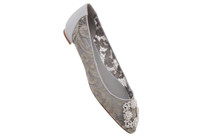 (W) Manolo Blahnik Flat 'Grey Jewel Buckle' 圖 3