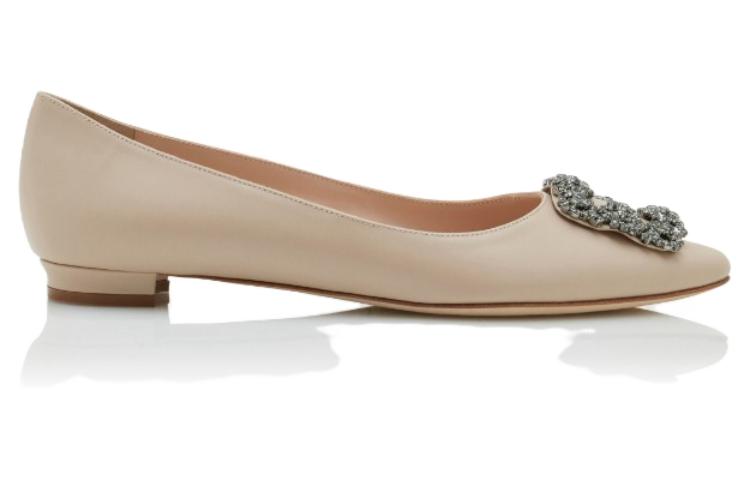 Order (W) Manolo Blahnik Flat 'Coklat Muda Manik Gesper' 121-1657-0002