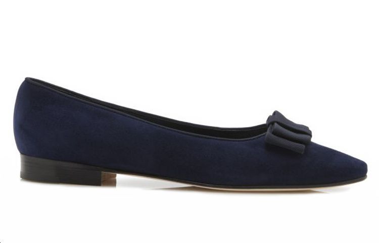 (W) Manolo Blahnik Flat 'Navy Blue Velvet Bow' 圖 2