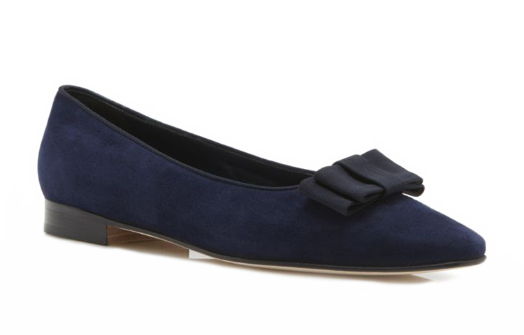(W) Manolo Blahnik Flat 'Navy Blue Velvet Bow' 圖 3