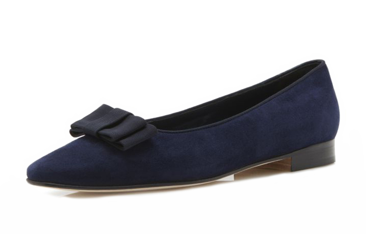 (W) Manolo Blahnik Flat 'Navy Blue Velvet Bow' 圖 4