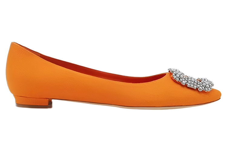 (W) Manolo Blahnik Flat 'Orange Pearl Buckle' 圖 2