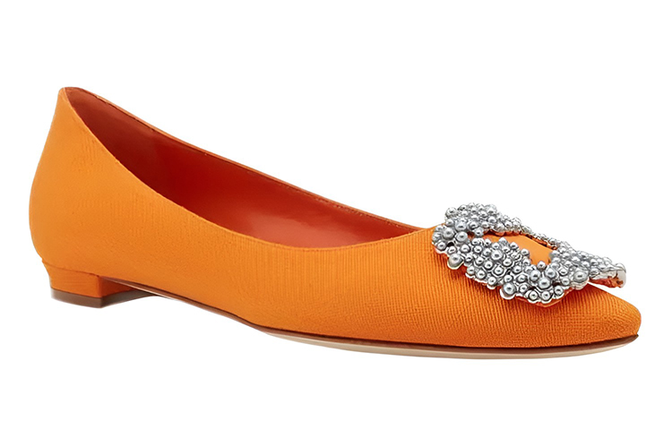 (W) Manolo Blahnik Flat 'Orange Pearl Buckle' 圖 3